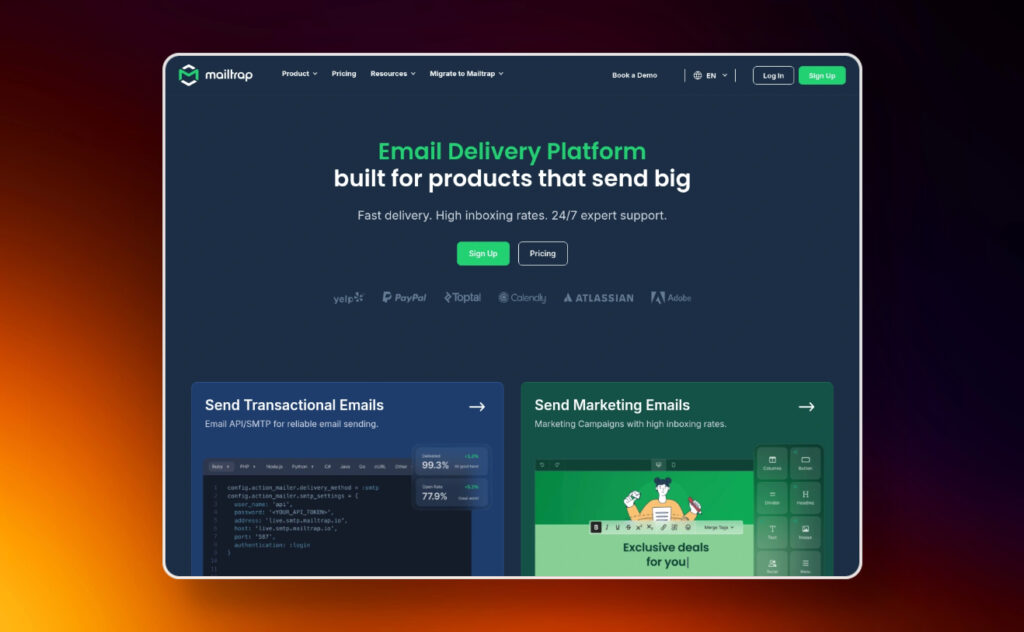 Services SMTP gratuits 2025 : nous avons sélectionné 14 solutions pour vous Wordpress 5 mailtrap